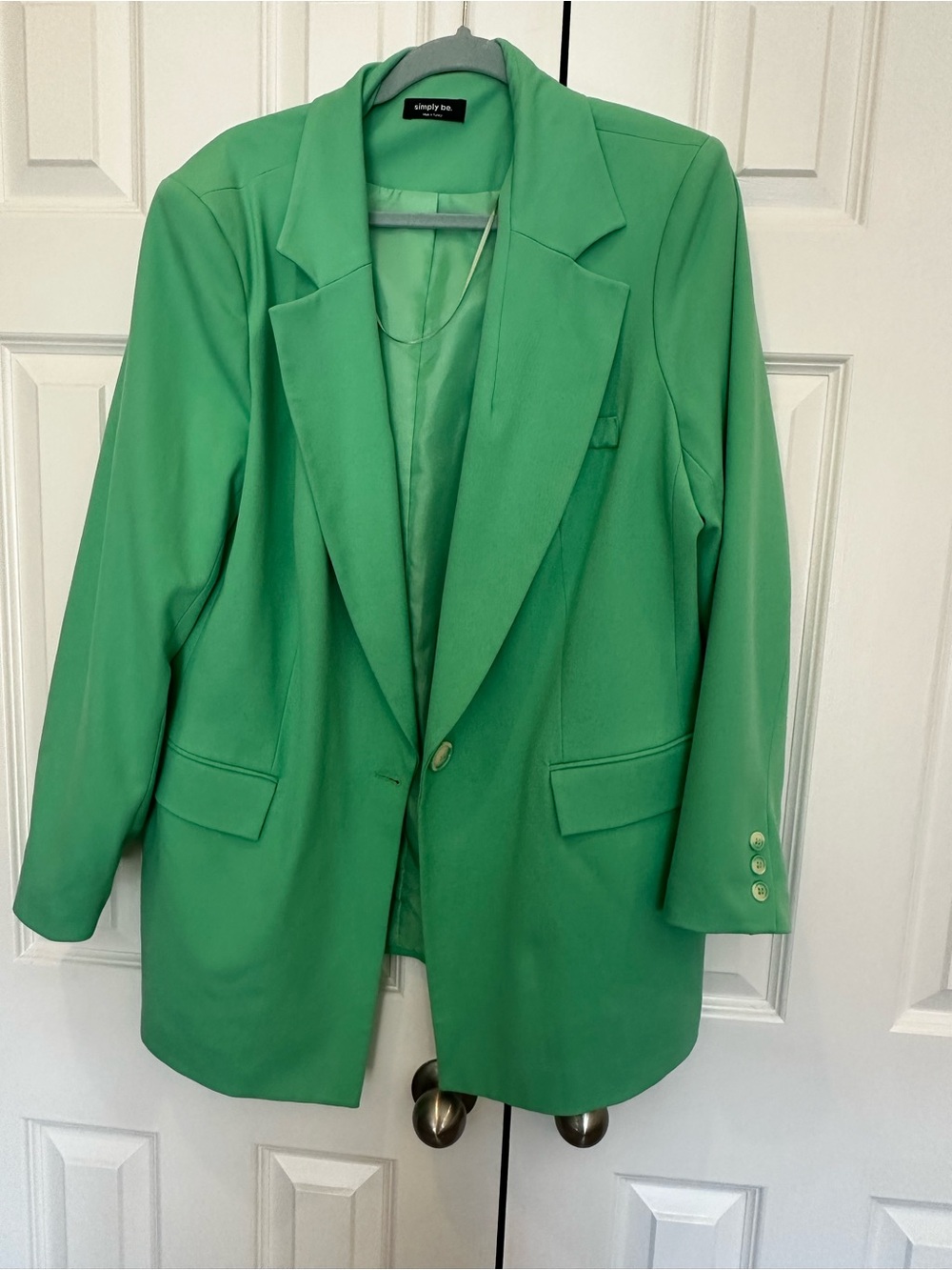 Simply Be Bright Green Single-Button Blazer